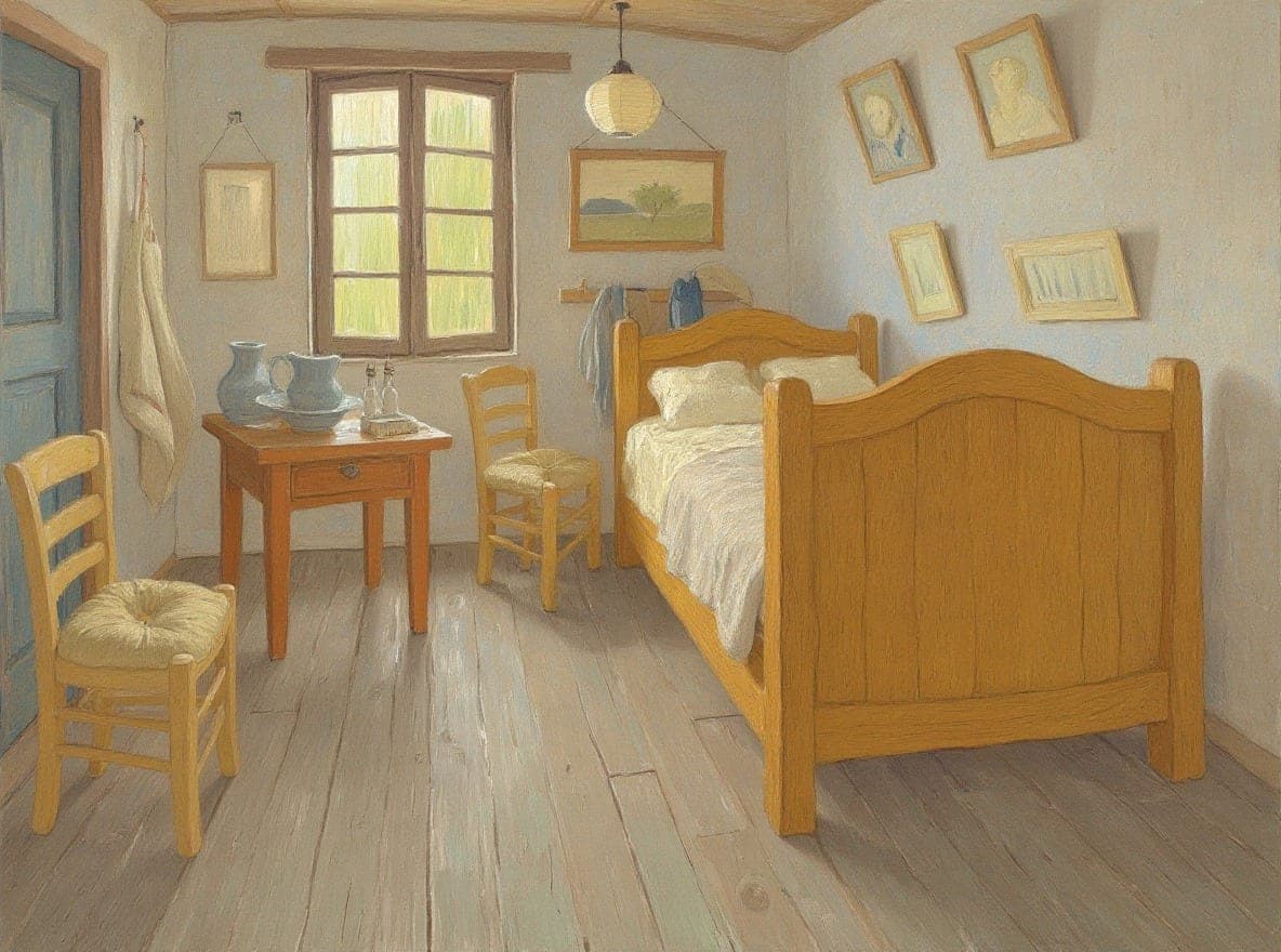 Room restyled in Japandi, painted
